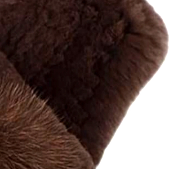 🍂🤎🍂 NWOT Sultry Chocolate Brown Rabbit & Fox Fur Scarf Neck Wrap Stole - Picture 14 of 16